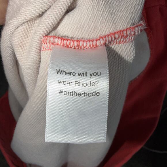 RHODE Printed Crewneck Sweatshirt Woman’s Size S Red Long Sleeve 100% Cotton - Picture 6 of 7